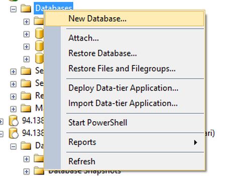 create new database